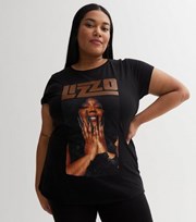 New Look Curves Black Crew Neck Lizzo Logo T-Shirt